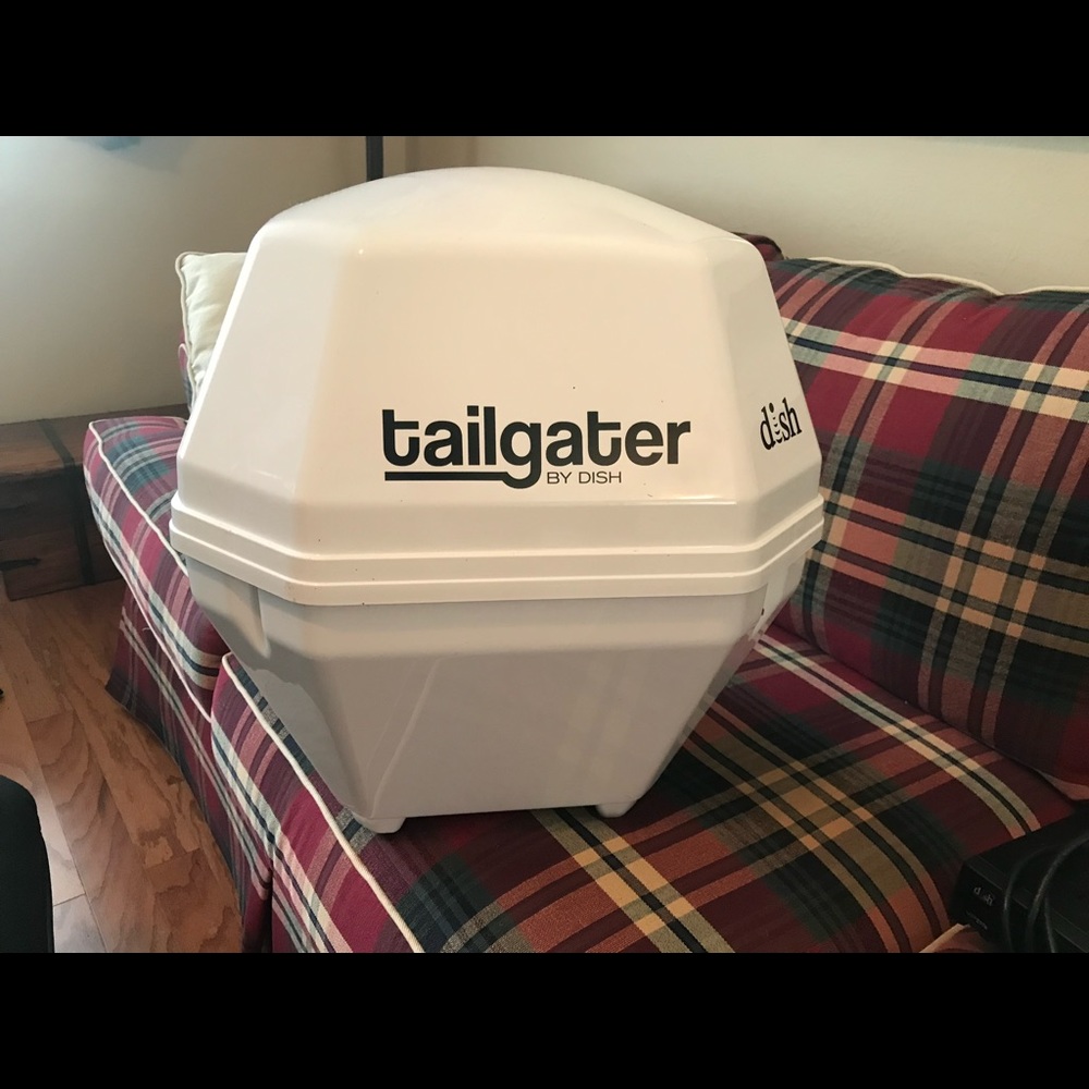 Dish portable satellite connects to a dish 211